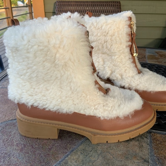 COACH *Leona* Leather & Shearling Boots - Picture 3 of 11